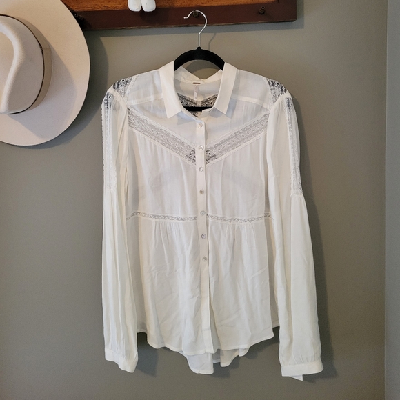 Free People Wild Wind Lace Top Size XS - Picture 2 of 11